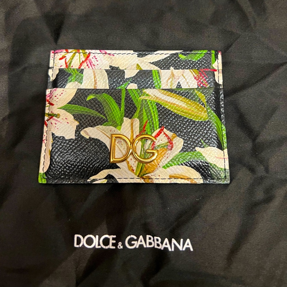 Dolce and Gabbana Calfskin Card Holder with DG Logo